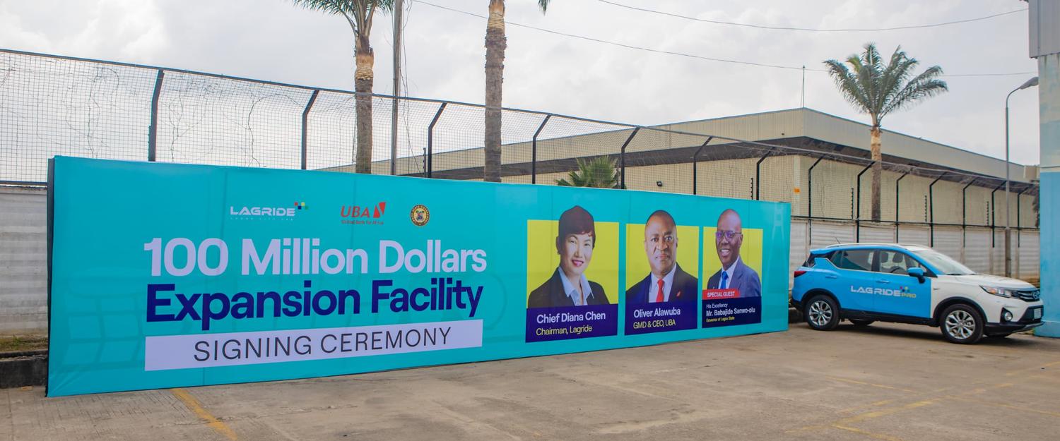 UBA and Lagride 100 million dollar expansion facility event branding