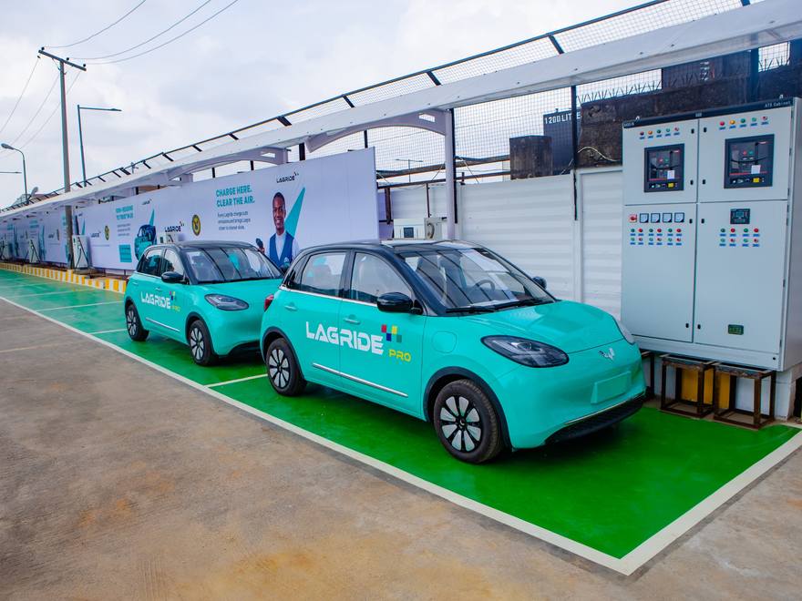 Branded Lagride electric vehicle charging bay