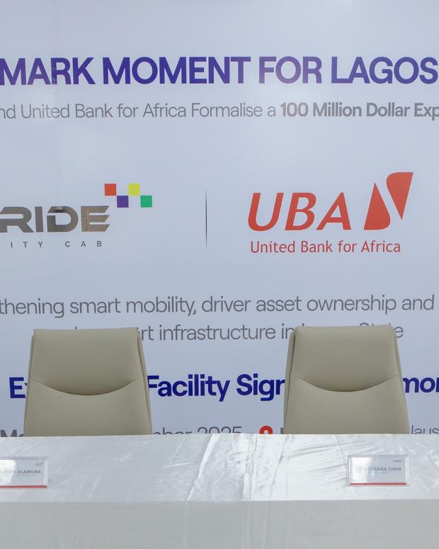 UBA and Lagride signing ceremony event backdrop